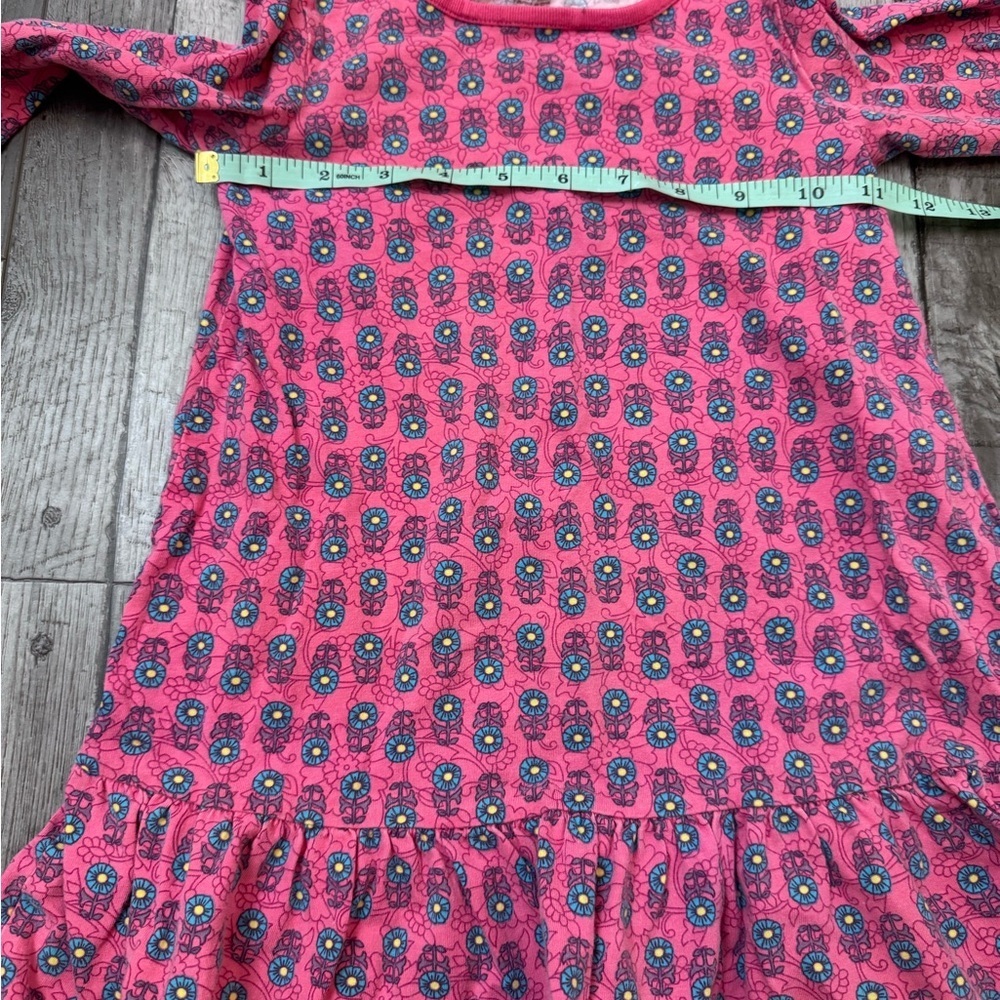 Tea Collection Girls Dress 4 Long Sleeve Pink Floral Drop Waist Tunic - Picture 2 of 6